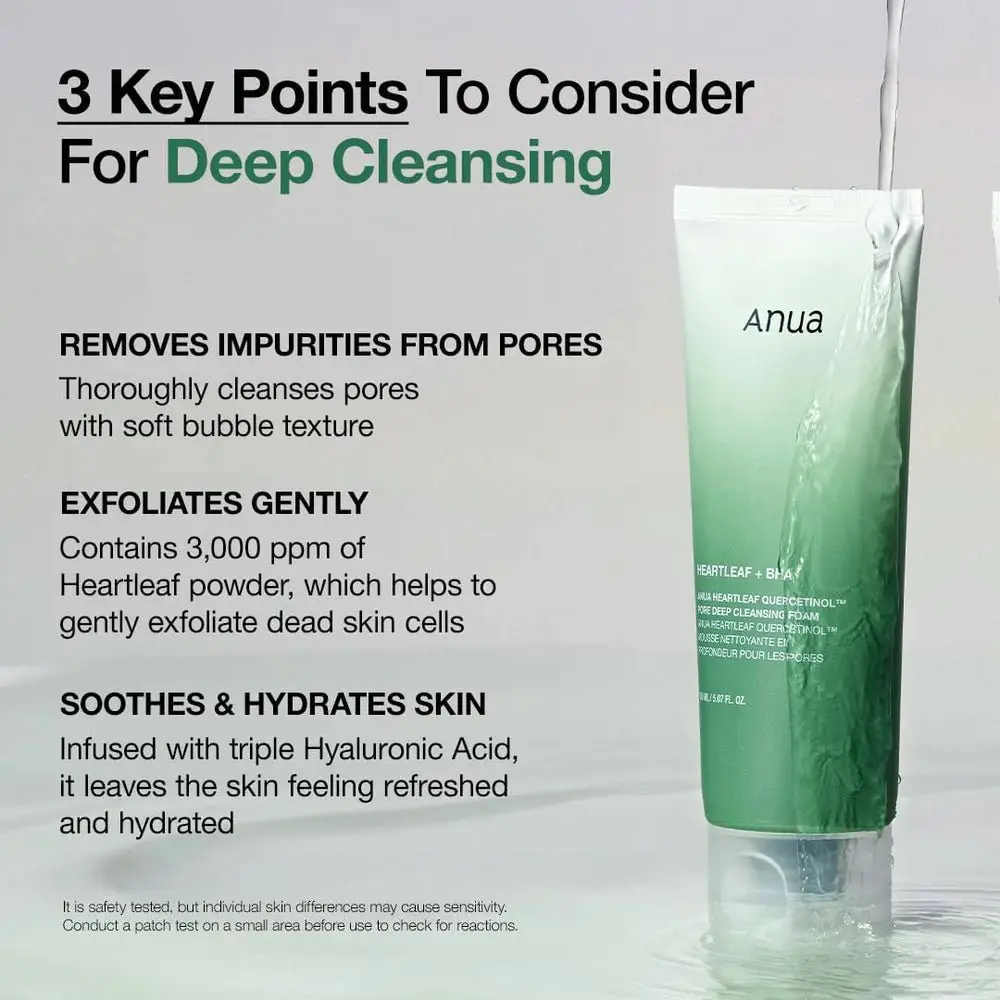 Anua Heartleaf Quercetinol Pore Deep Cleansing Foam 150ml - Image 4