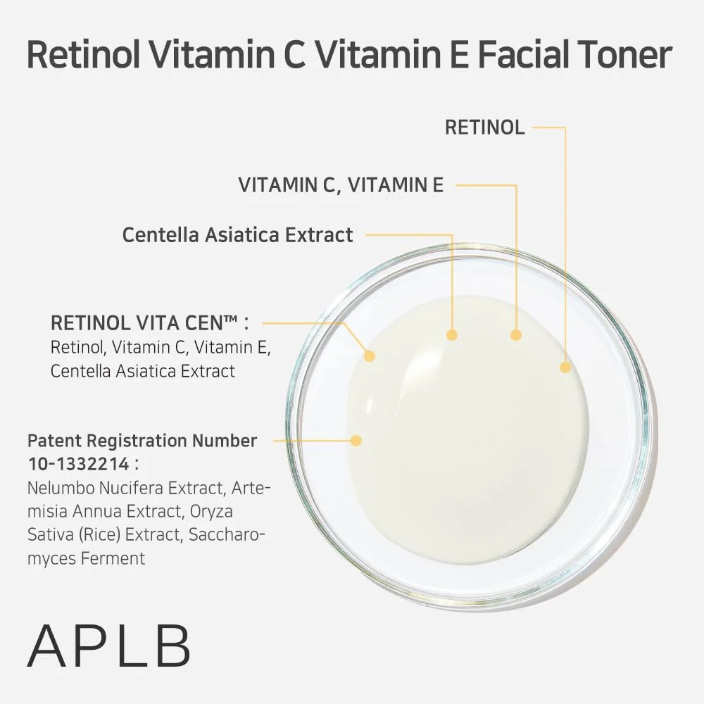 APLB Retinol Vitamin C Vitamin E Facial Toner 160ml - Image 2