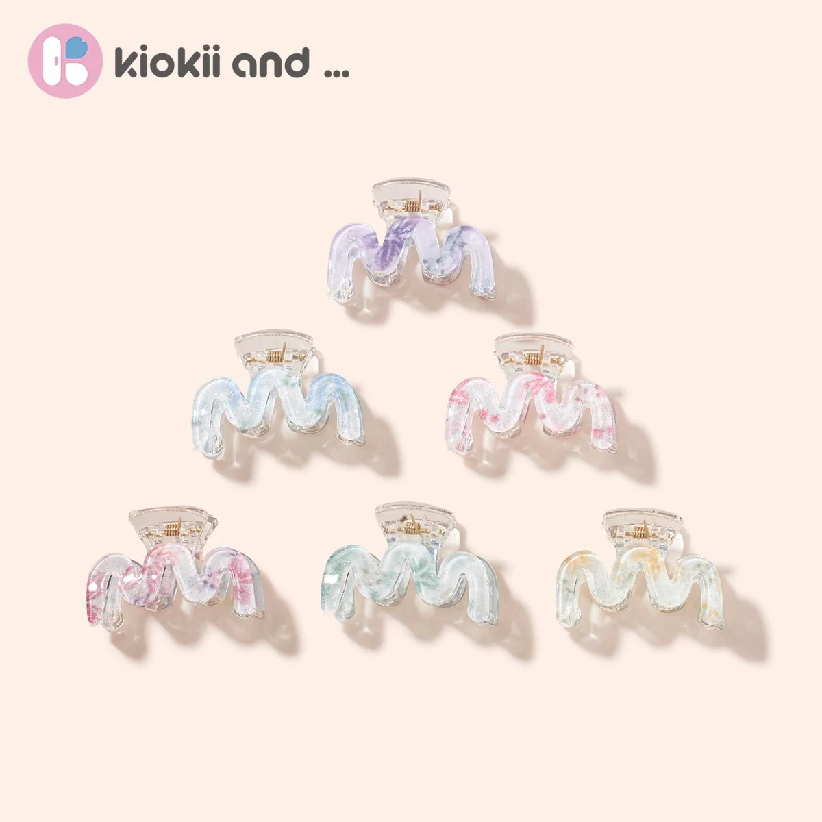 Arch14 Pastel Blossoms Mini Wave Claw Clip 1pc - Image 3