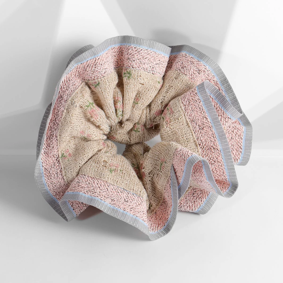 Arch14 Winter Floral Print Knitted Scrunchie - Image 2