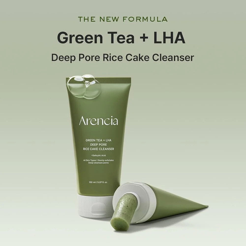 ARENCIA Green Tea + LHA Deep Pore Rice Cake Cleanser 150ml - Image 3