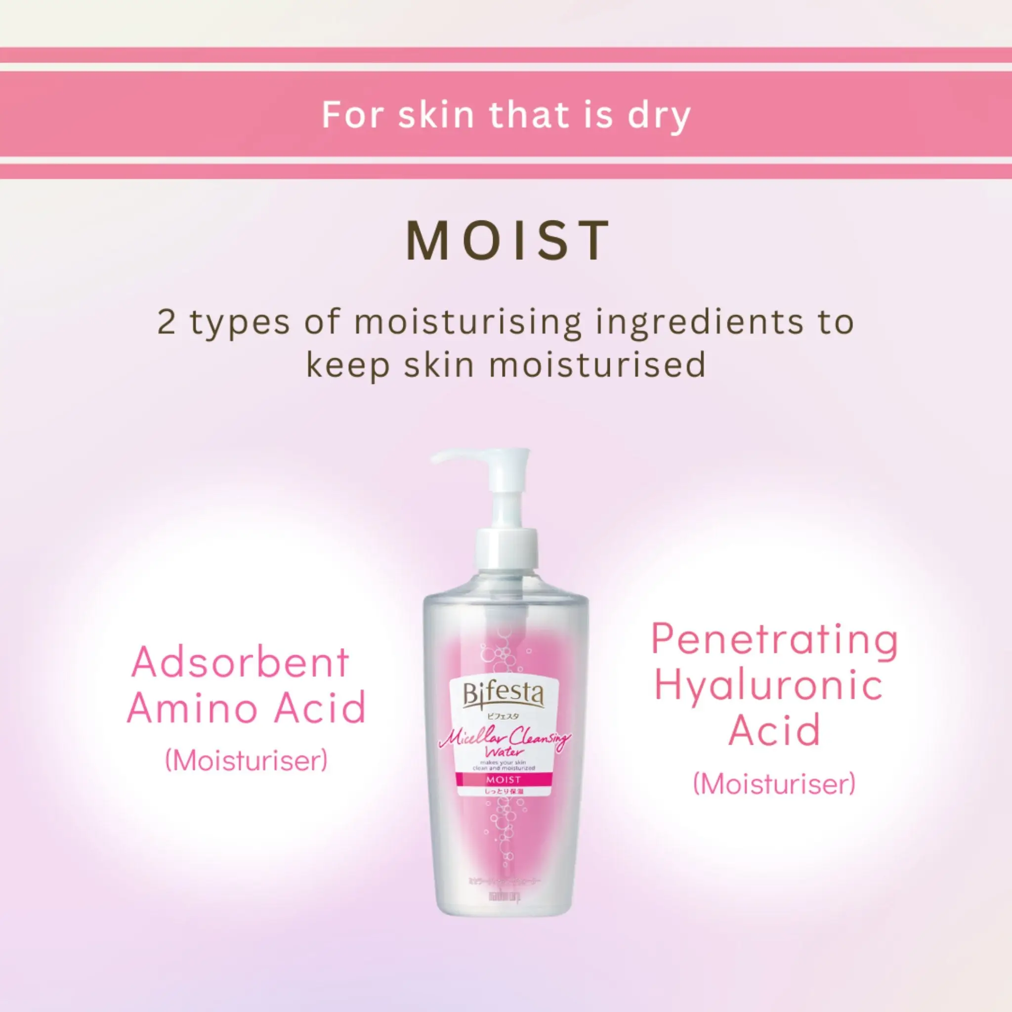 BIFESTA Micellar Cleansing Water Moist 400ml - Image 3