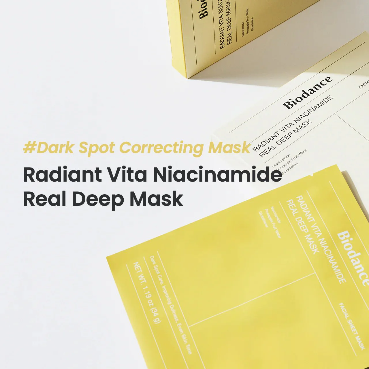 Biodance Radiant Vita Niacinamide Real Deep Mask (Yellow) - Image 4