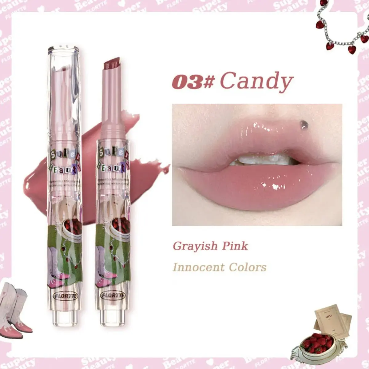 Flortte I Am Super Beauty Jelly Heart Lipstick (6 Colors) - Image 6