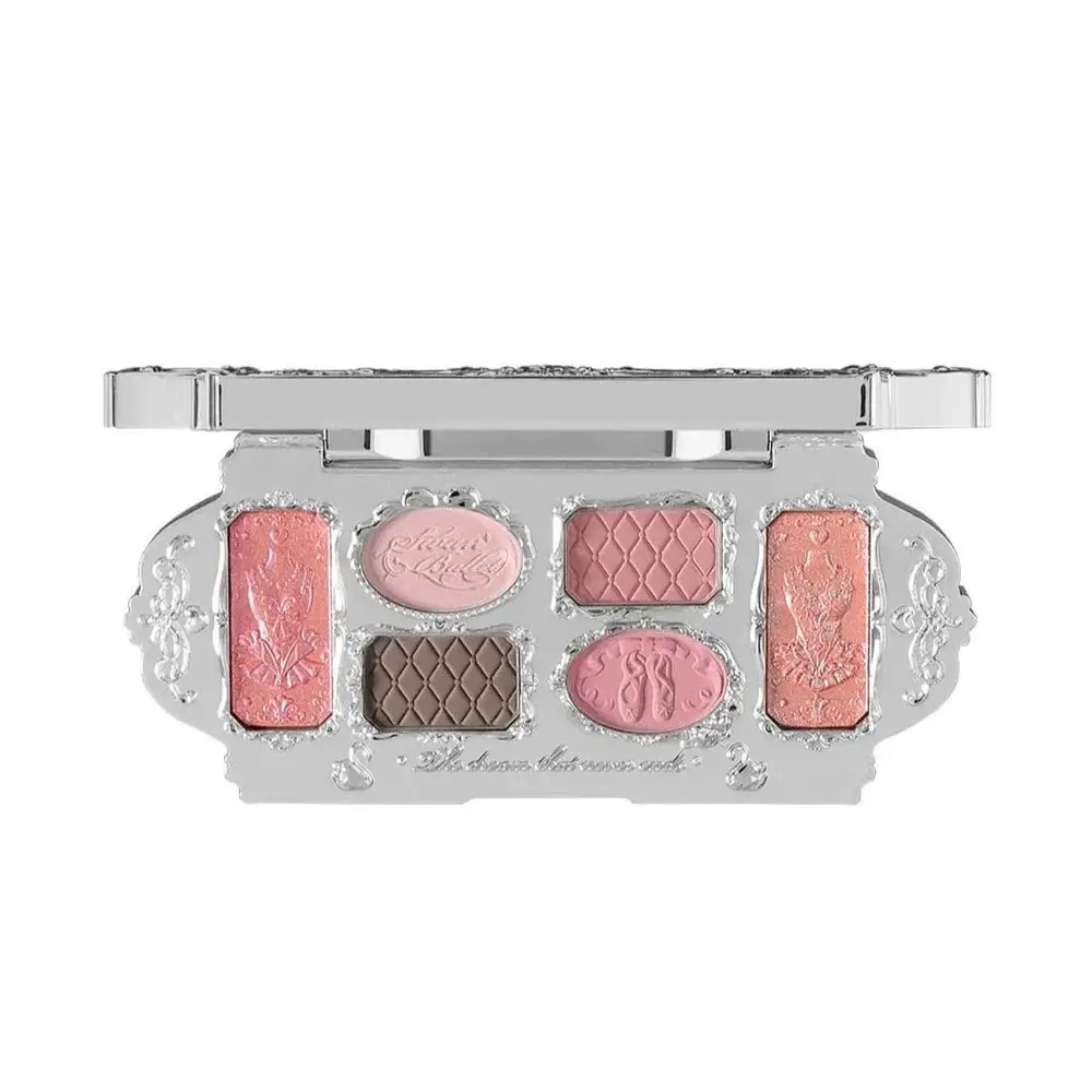 Flower Knows Swan Ballet Series Six Color Eyeshadow 03 Pink Swan - Image 2