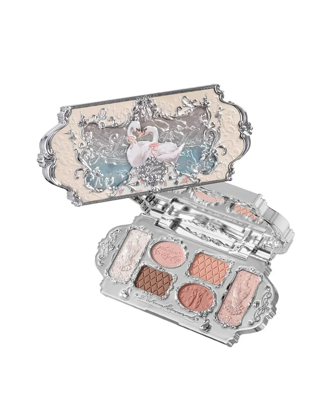 Flower Knows Swan Ballet Series Six Color Eyeshadow 03 Pink Swan - Image 4