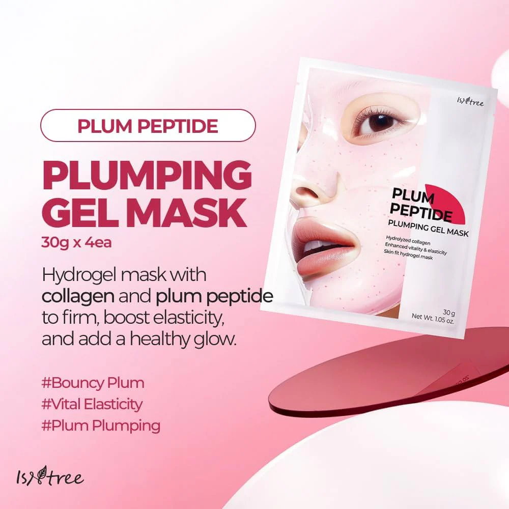 Isntree Plum Peptide Plumping Gel Mask 30g x 4 Sheets - Image 2