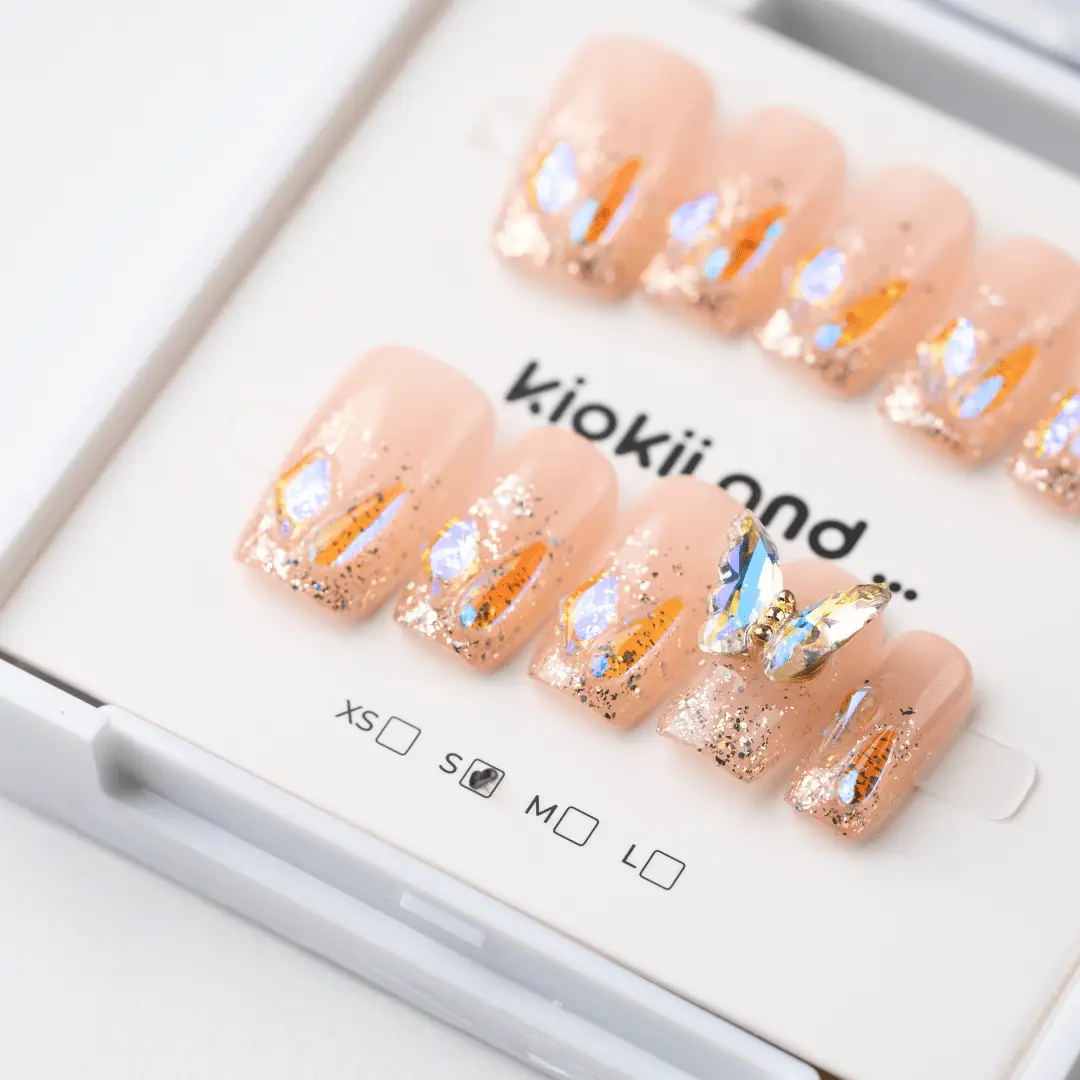 Kiokii Handmade Press-On Nails - Butterfly Glimmer