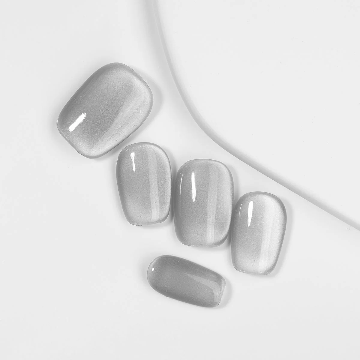 Kiokii Handmade Press-On Nails-Elegant Gray Nail Wraps Pro Kit - Image 2