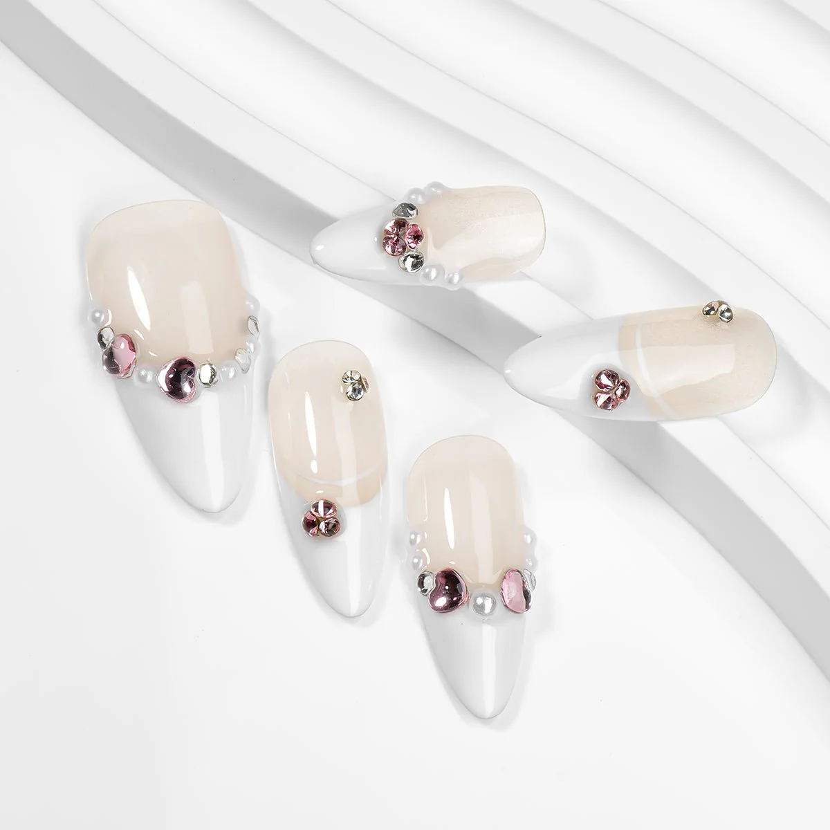 Kiokii Handmade Press-On Nails-Elegant Glitter Nails - Image 4
