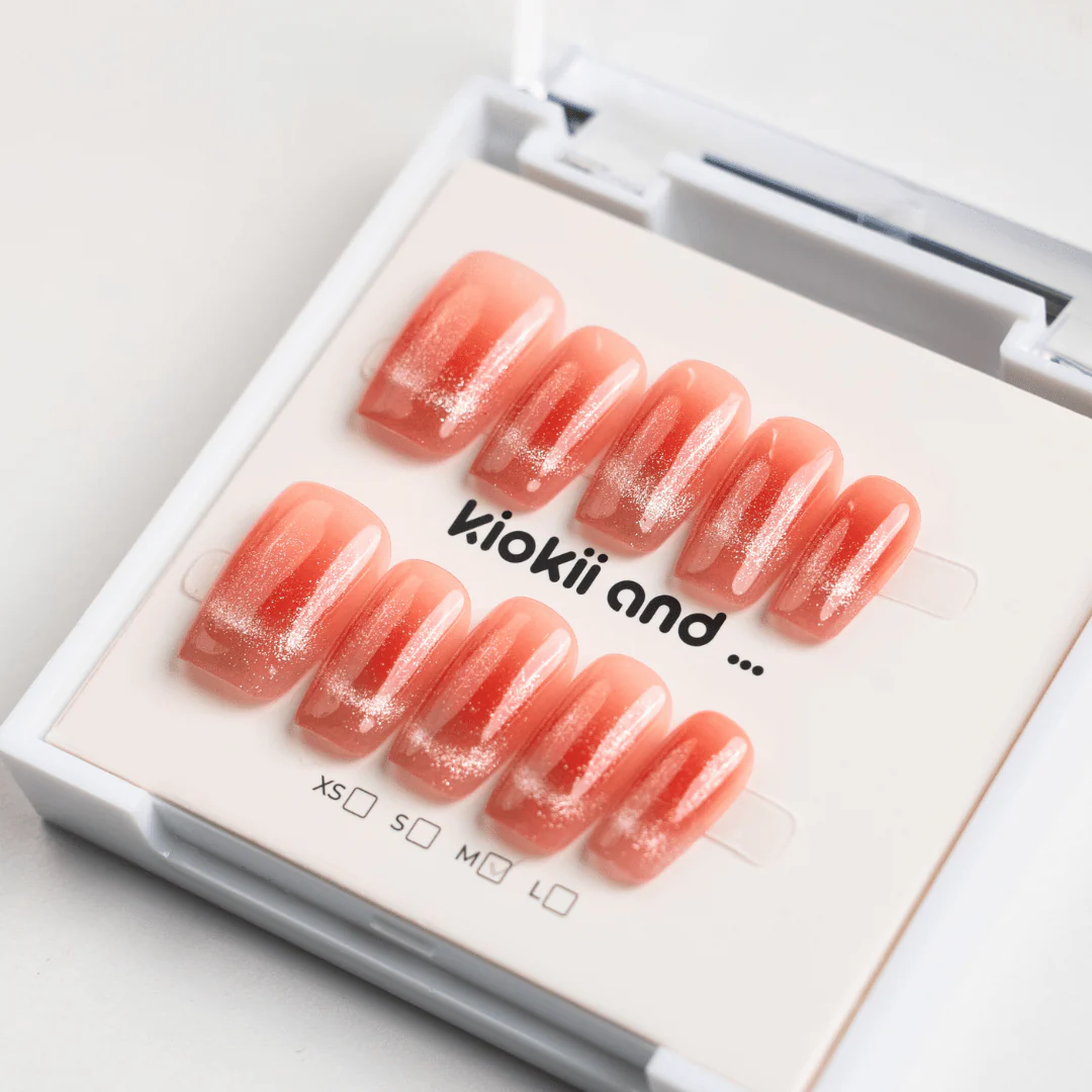 Kiokii Handmade Press-On Nails - Peach Glaze