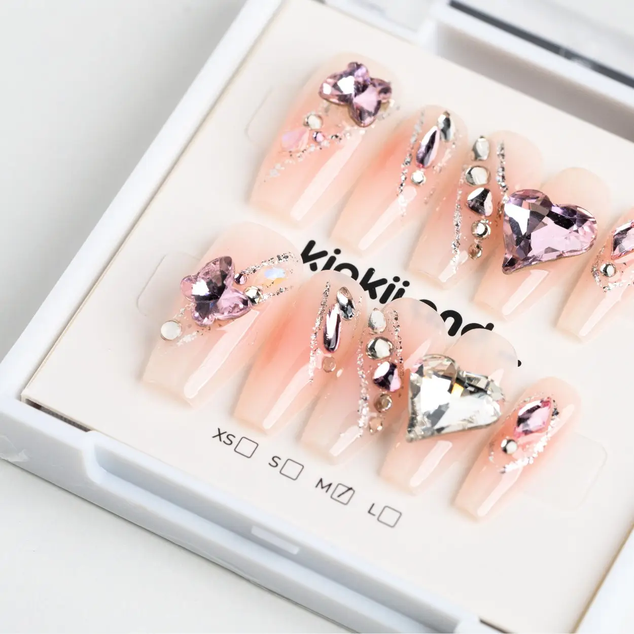 Kiokii Handmade Press-On Nails  - Crystal Bloom - Image 3
