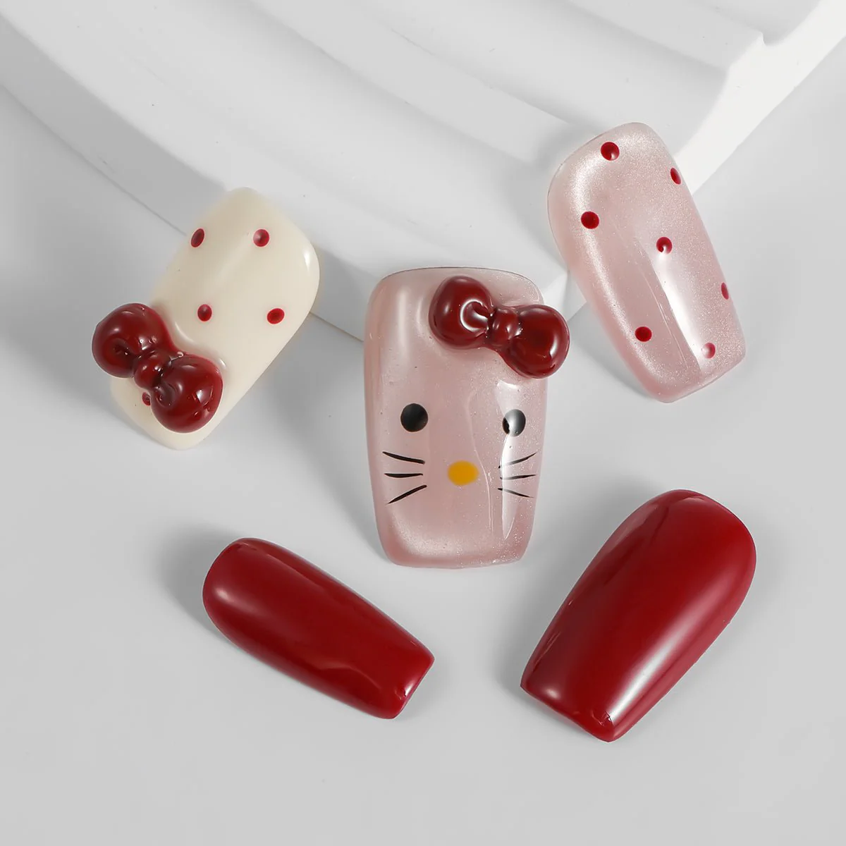 Kiokii Handmade Press-On Nails-Sweet Cherry - Image 3