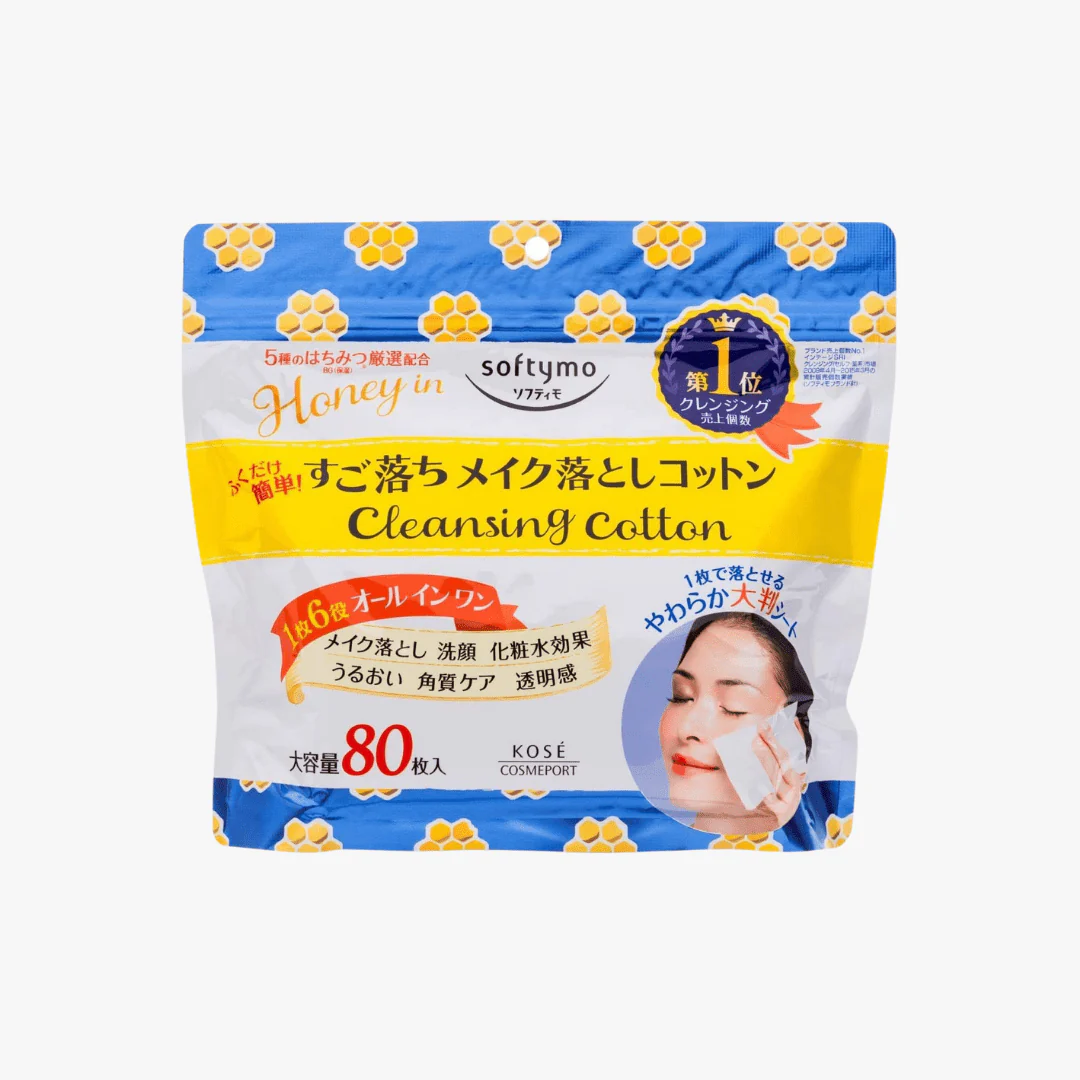KOSE Softymo Cleansing Cotton (HoneyMild) 80 Sheets - Image 2
