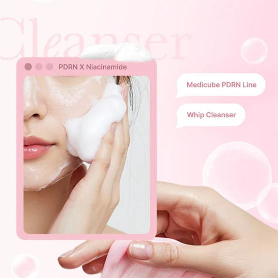 Medicube PDRN Pink Niacinamide Whip Cleanser 120g - Image 3