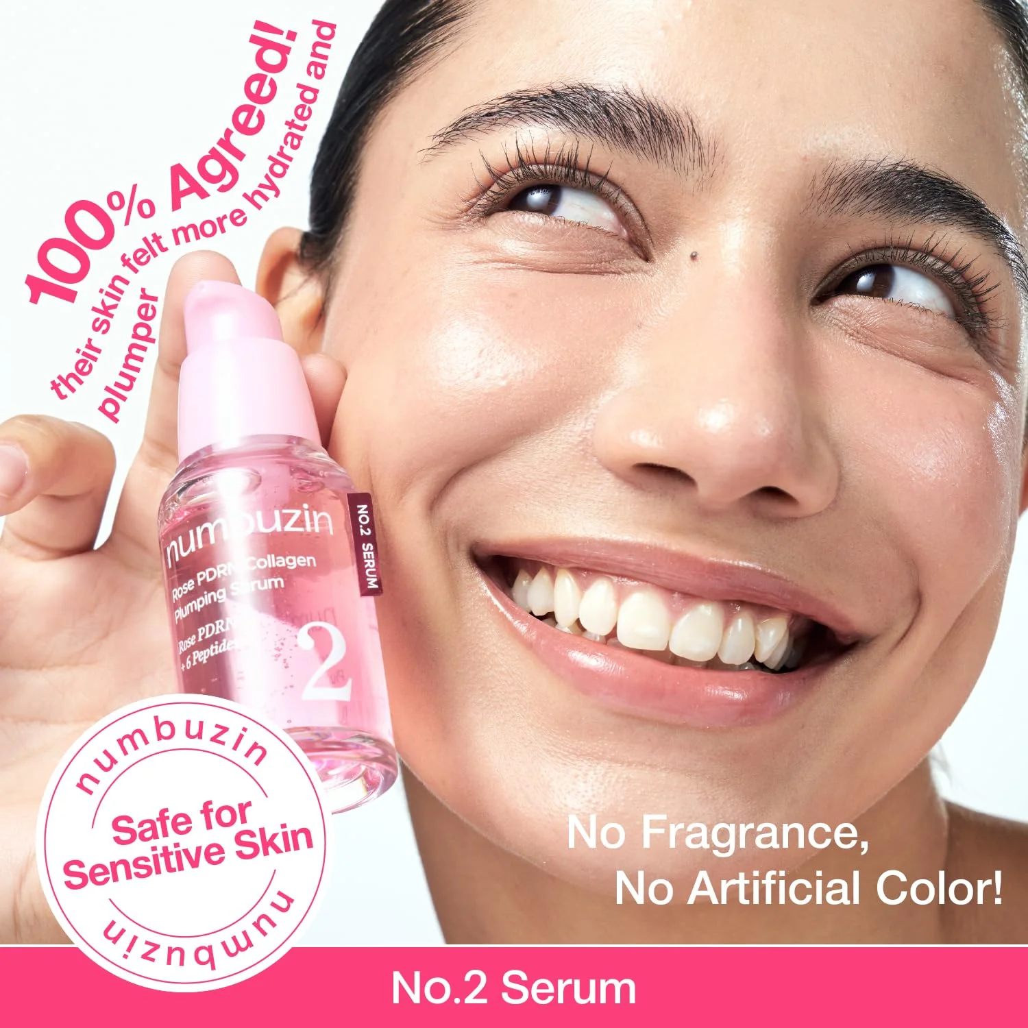 Numbuzin No.2 Rose PDRN Collagen Plumping Serum 30ml - Image 6