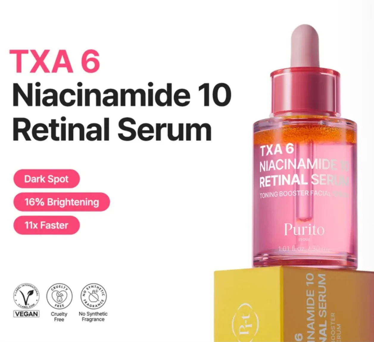 Purito TXA 6 Niacinamide 10 Retinal Serum 30ml - Image 4