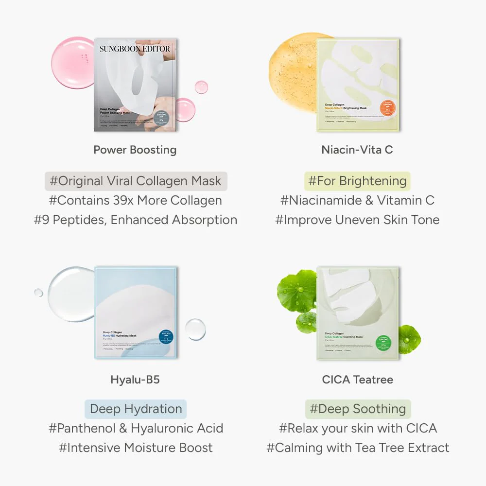 Sungboon Editor Deep Collagen Niacin Vita C Brightening Mask 4pcs - Image 6
