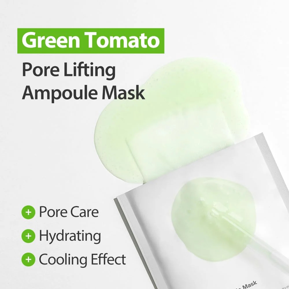 SUNGBOON EDITOR Green Tomato NMN Pore Lifting Ampoule Mask 1pc - Image 7
